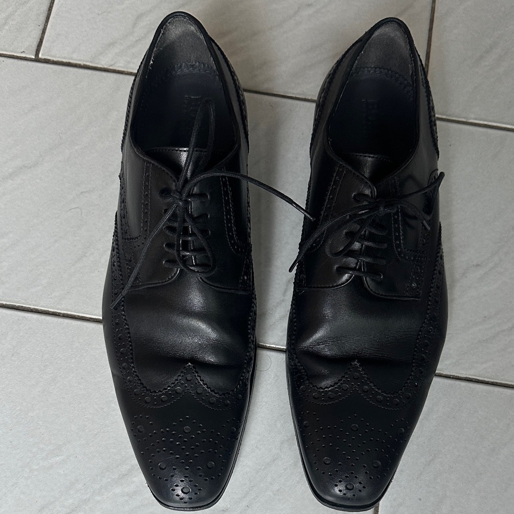 Boss Black Leather Oxford Shoes